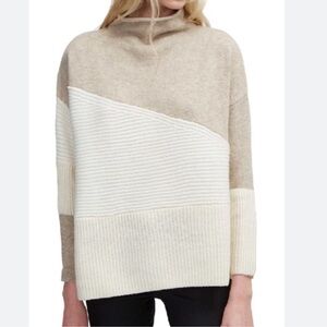French connection oversized Colorblock Turtleneck Sweater mock neck small wool